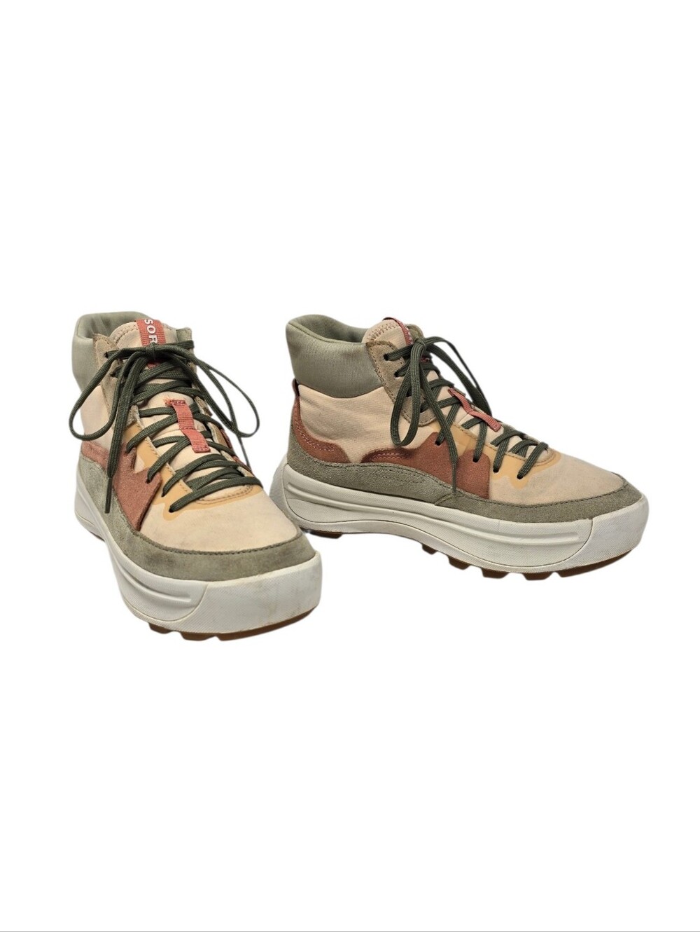 Sorel ONA Out N About 503 Sneaker Boots Suede Waterproof Beige Peach Women's 7